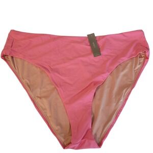 JCrew High-Waisted Bikini Bottom Swim Womens Size 2X Pink Beach Poolside Summer